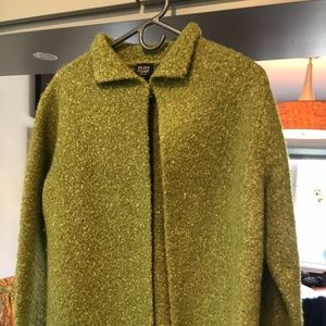 Eileen Fisher green sweater jacket, Large Petite